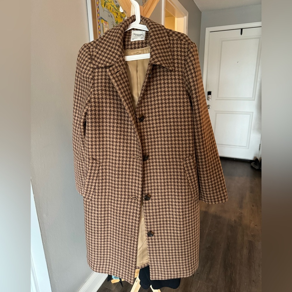 Abercrombie & Fitch Long Coat Houndstooth